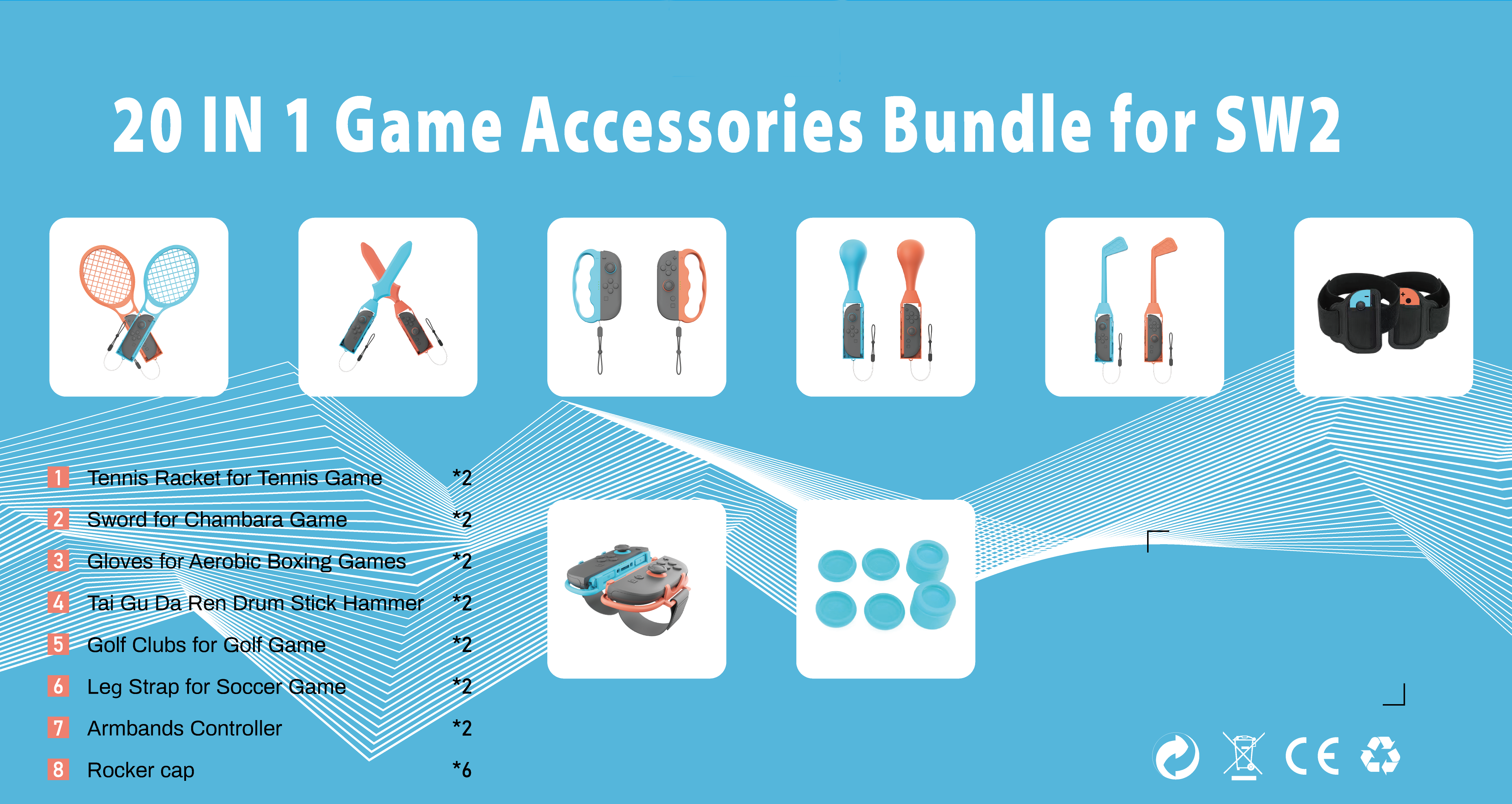 Switch 2 20-in-1 Game Accessories Bundle