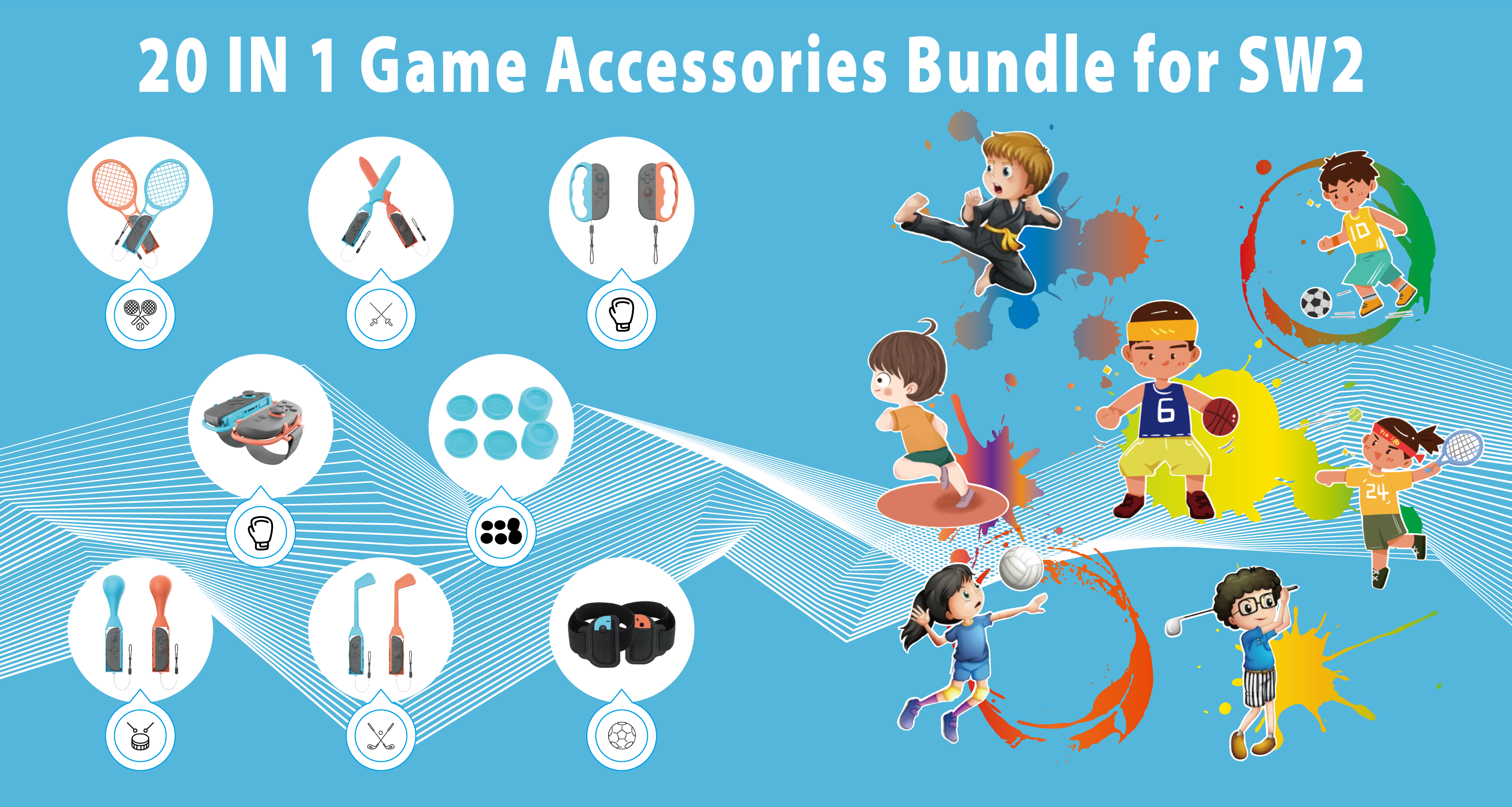 Switch 2 20-in-1 Game Accessories Bundle